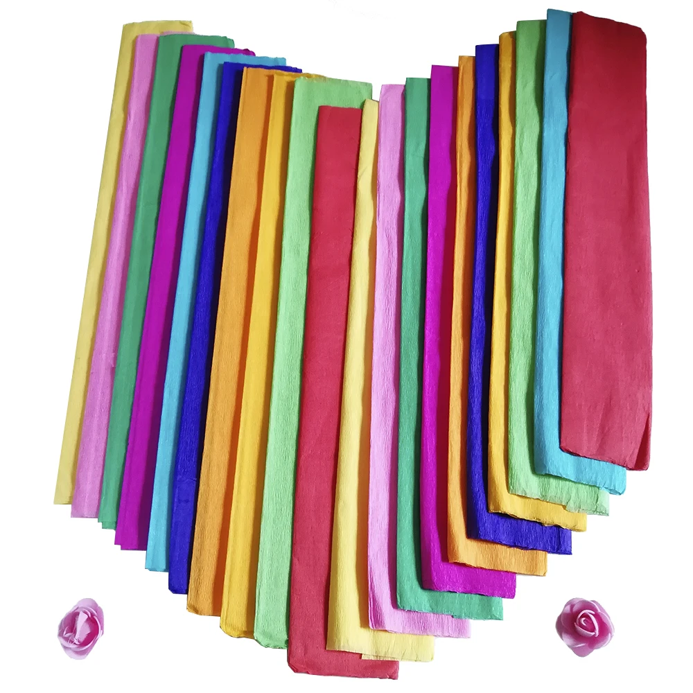 

20 Pcs Crepe Paper for Flower Making Crepe Papers Wrapping Flowers Packing Material Coloured Floral Wrapping Paper Craft Decor