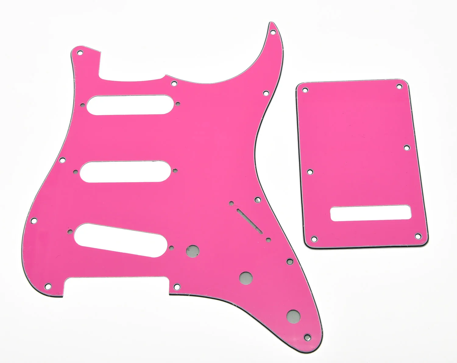 KAISH Red Pink ST Style SSS Guitar Pickguard,Trem Cover,Screws Fits For