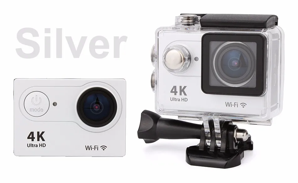 Ультра HD WIFI 4 K 1080 P экшн мини камера водонепроницаемая Спортивная камера шлем Go Pro Стиль для Xiao Mi Yi водостойкая видеокамера - Цвет: Silver