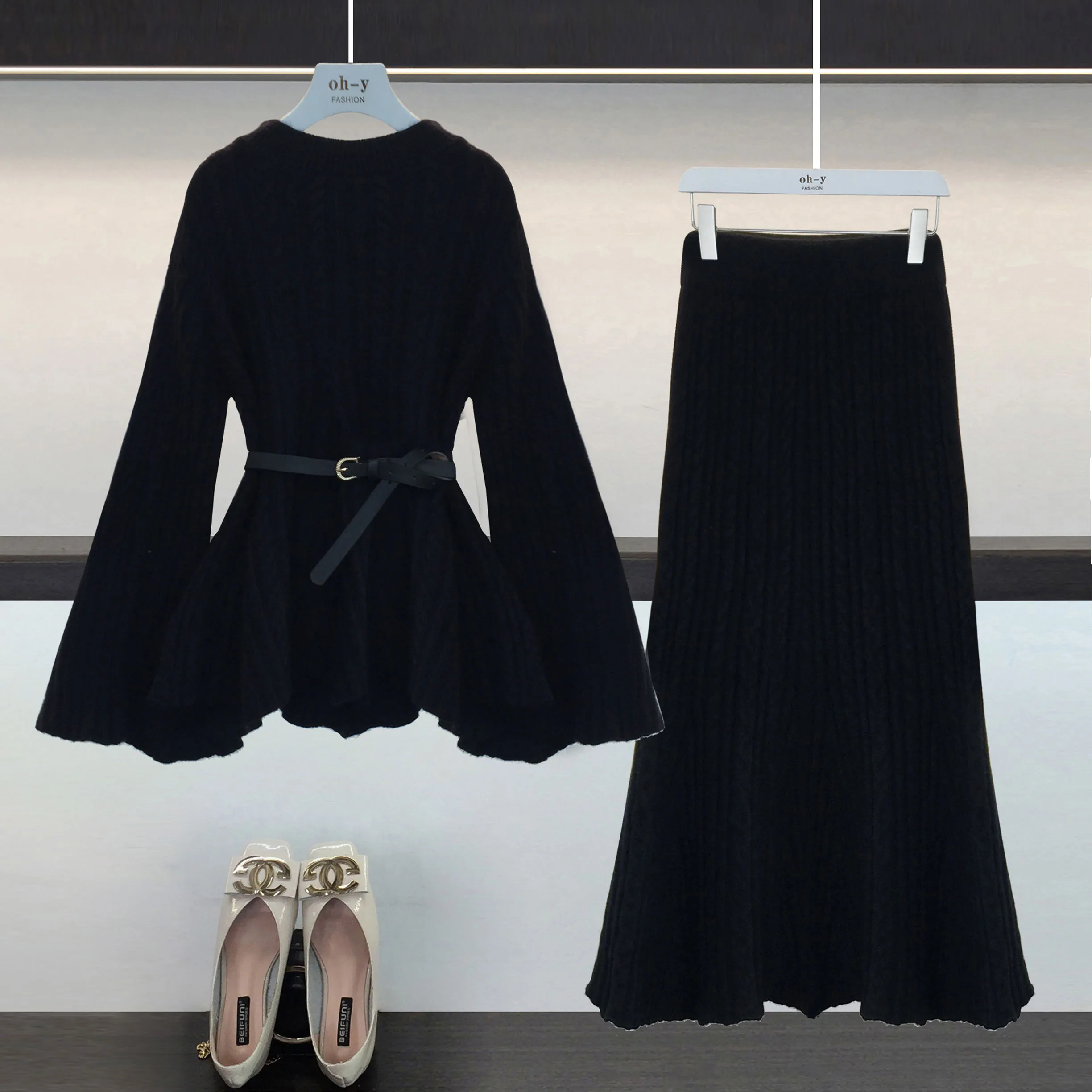 ALPHALMODA 2018 осенне зимняя модная женская одежда пуловер с расклешенными рукавами