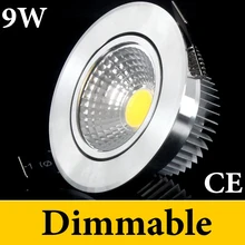 Новое поступление 9 Вт COB светодиодные встраиваемые потолочные светильники 110-240 В+ трансформатор 120 Угол луча природа белый теплый/холодный белый CE ROHS UL