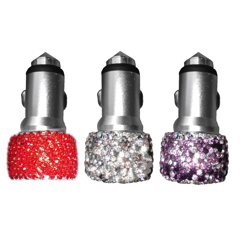 

1pcs Random Color Creative Dual USB Car Charger Adapters Fast Charger Phone Charger Data Line Wire Car Ornaments