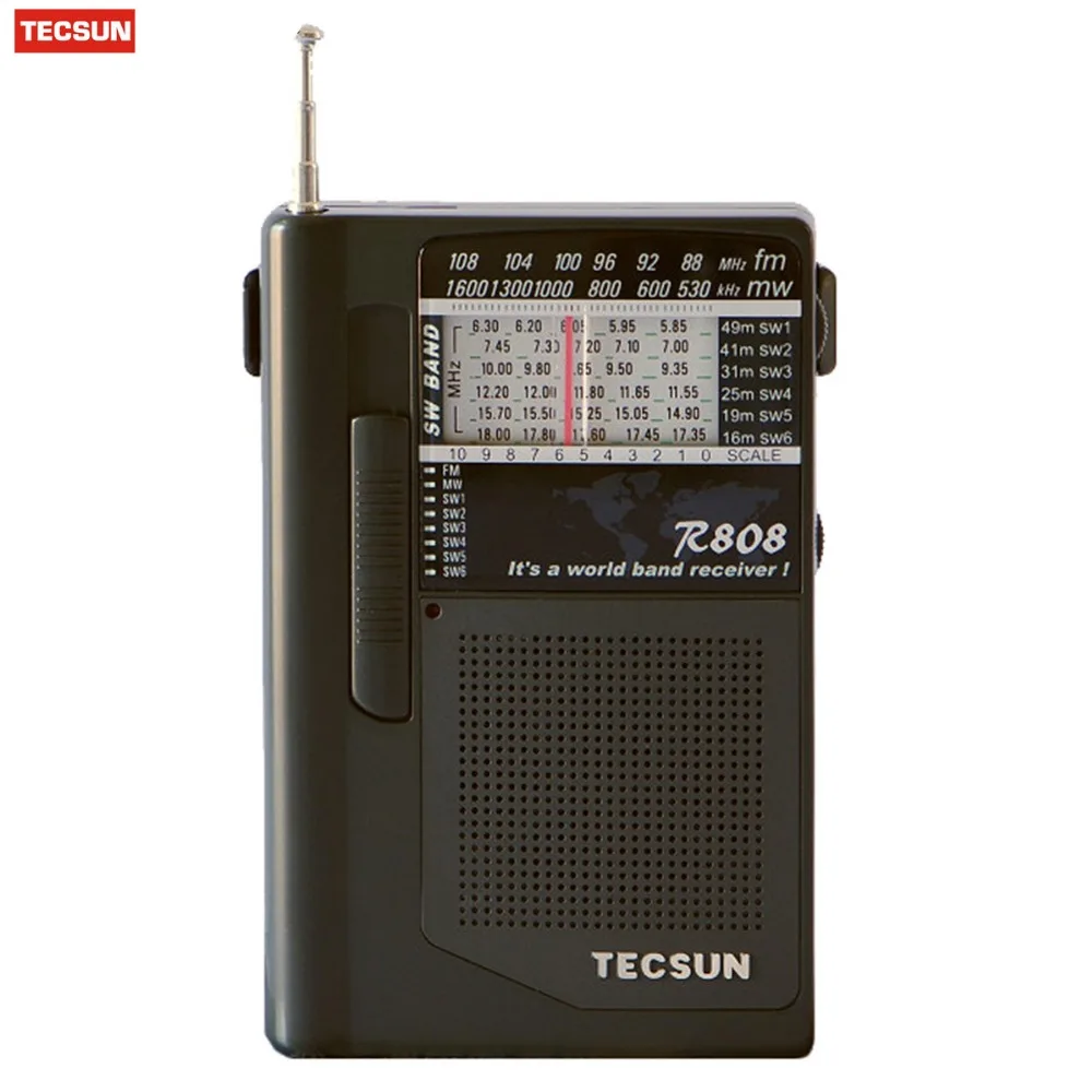 Портативный TECSUN R-808 радио Высокочувствительный приемник FM/MW/SW радио многополосный приемник мира Y4141A цифровой приемник