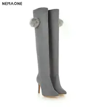NEMAONE sexy women super high heels over the knee boots wedding shoes woman spring autumn ladies boots large size 43