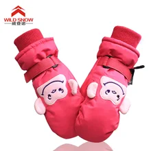 Детские зимние теплые перчатки для мальчиков и девочек; лыжные перчатки для катания на снегоходах; спортивные лыжные перчатки для катания на велосипеде; водонепроницаемые ветрозащитные детские зимние перчатки