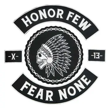 

HONOR FEW FEAR NONE 13 BACKING Embroidered punk biker Patches Clothes Stickers Apparel Accessories Badge
