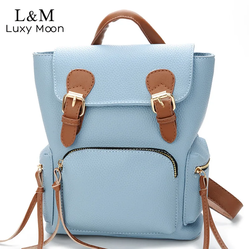 

Fashion Women Leather Backpack Leisure Rucksack College Shoulder England Style Teens Girls School Bag 2018 Black Backpack XA550H