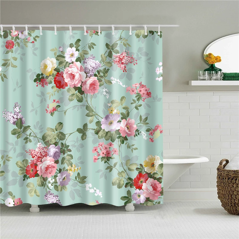 Waterproof Bath Shower Curtains 3d Flowers Printing Custain for Bathroom High Quality Polyester Bath Screen Home Decoration - Цвет: C0541