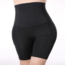 Женские сексуальные трусики для контроля ягодиц, черное Корректирующее белье, шорты с высокой талией, нижнее белье, трусы для похудения