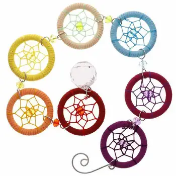 

Chakra Dream Catcher Wall Hanging with Rainbow Chandelier for Car Party Home Decor DC156