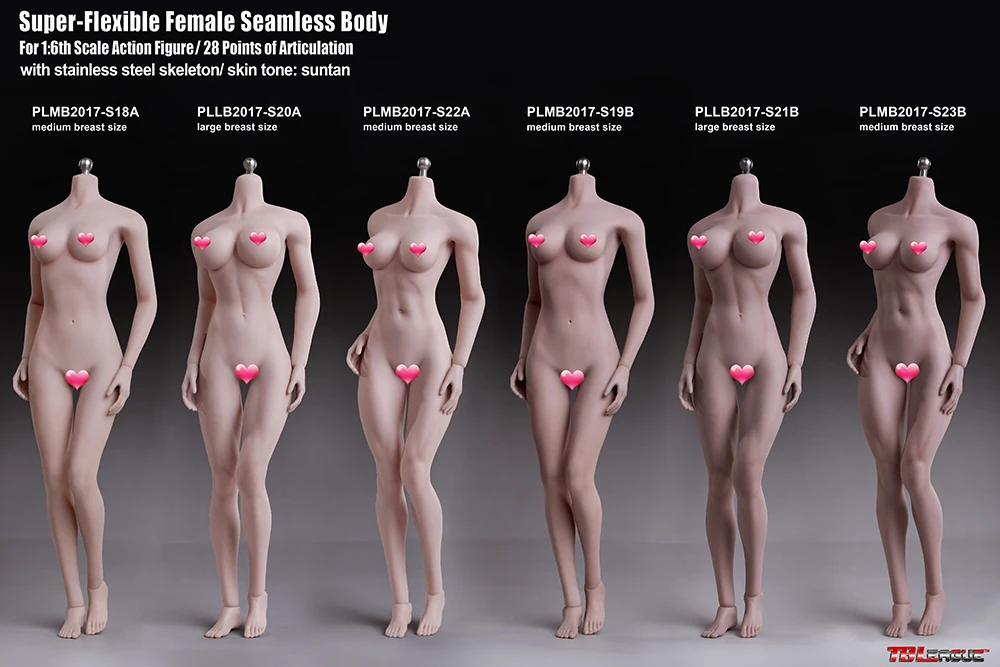 

PHICEN TBLeague Super-Flexible Female Seamless Body 28 points of Articulation S18A 19B 20A 21B 22A23B 1/6 action figure
