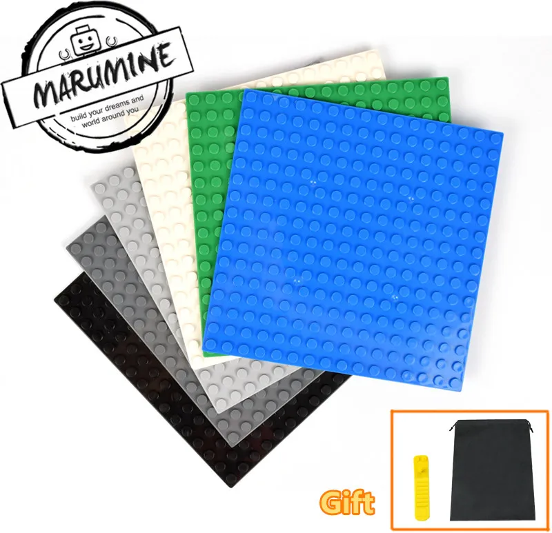 

MARUMINE Plate 16 x 16 Dots Base Plate Blocks City Compatible DIY Classic Educational Building Bricks Set