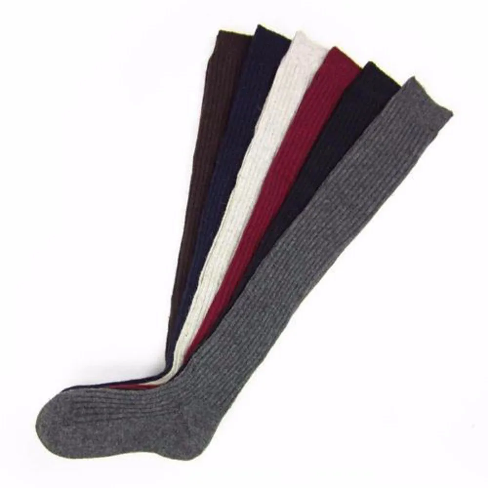 

Women Girl Over Knee High Socks Spring Autumn Winter Warm Knit Soft Thigh High Long Socks solid color loose socks