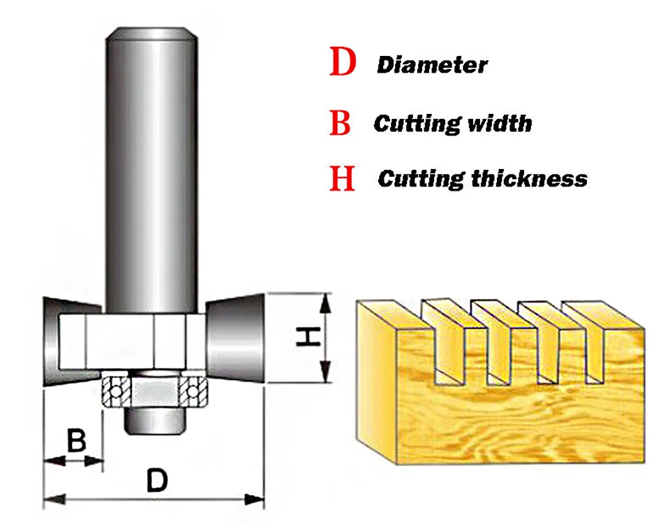 HUHAO 1 шт. 1/4 дюйма Rabbeting бит с подшипниками деревообрабатывающий инструмент Т-образные подшипники деревообрабатывающие фрезы для дерева 1/4