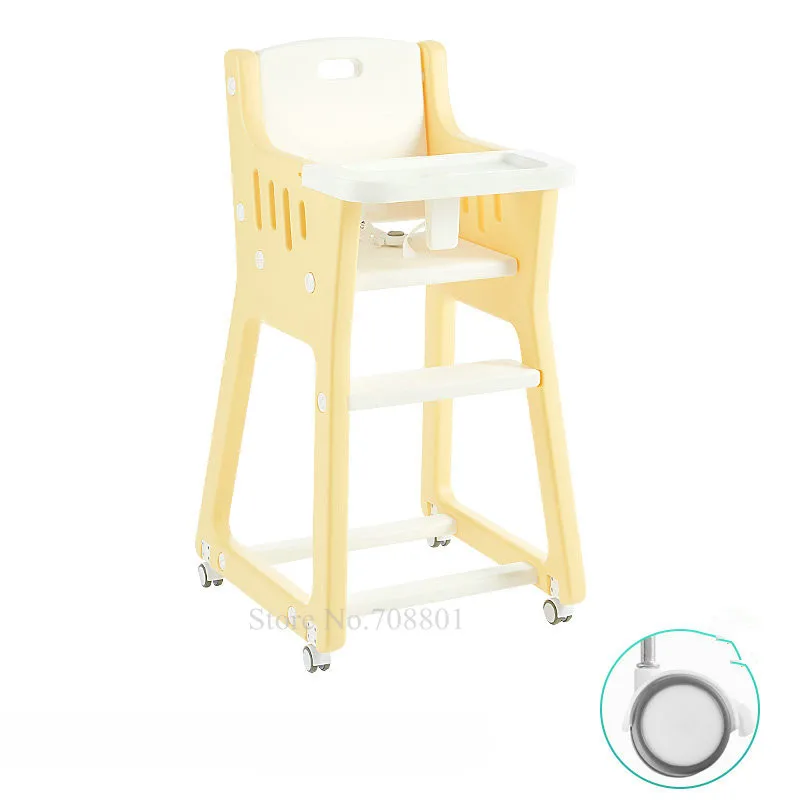 Заводской выход легкий детский стульчик с 4 колесами, моющийся детский, обеденный сиденье с кожаным чехлом сиденья, отрезать стул для кормления ребенка - Цвет: 5