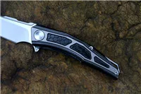 Jenova A02 STEDEMON нож CTS-204P атласное складное лезвие Ножи титановая ручка с карманным зажимом EDC тактический нож инструмент для выживания - Цвет: Black handle