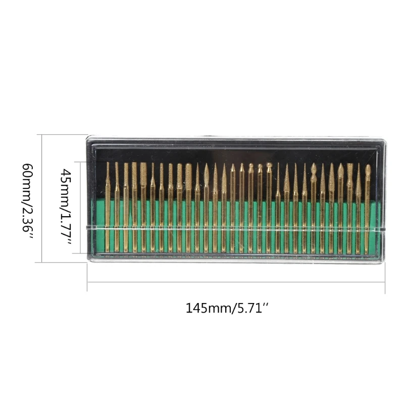 30Pcs 3mm hand Titanium Coated Diamond Burs Bit Set Dremel Assorted Rotary Drill Tool set 30Pcs 3mm hand Titanium Coated Diamond Burs Bit Set Dremel Assorted Rotary Drill Tool set