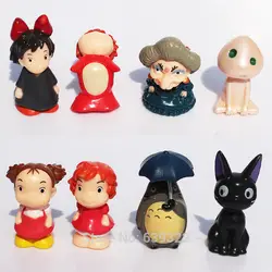 8 шт./лот Хаяо Миядзаки аниме totoro Ponyo KiKis услуги доставки ПВХ Модель игрушечные лошадки Бесплатная доставка