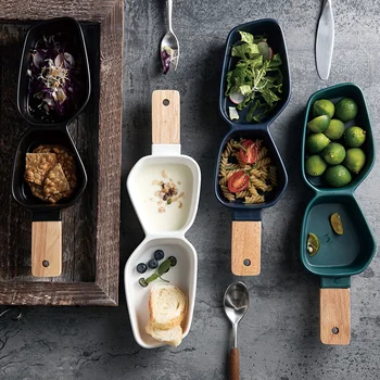 

Nordic tableware ceramics multi-fruit plate hotel creative condiment snacks snacks snacks melon nuts fries dish WF3161743