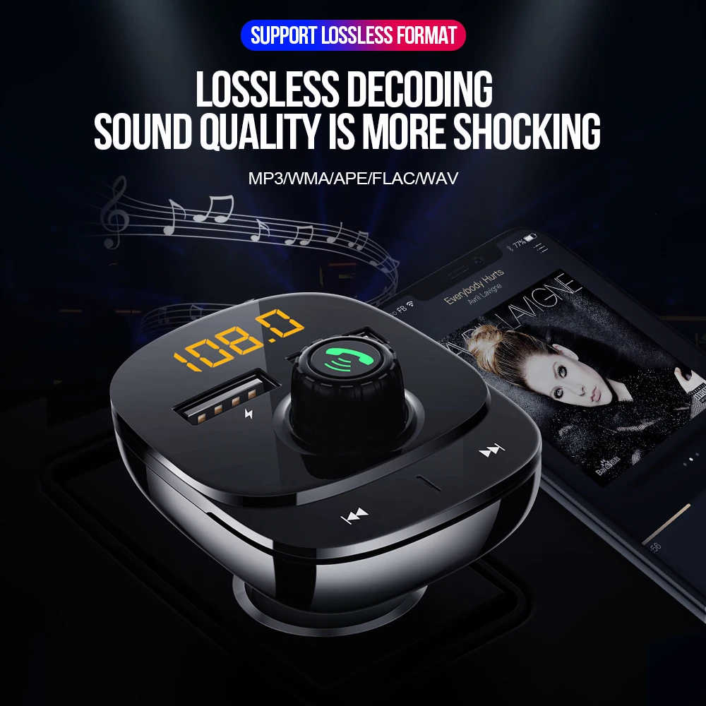 Vehemo 12 V-24 V 3.1A Dual USB Bluetooth автомобильный набор, свободные руки, MP3 FM универсальный TF карты громкой связи Bluetooth гарнитура стерео микрофон автомобильные аксессуары