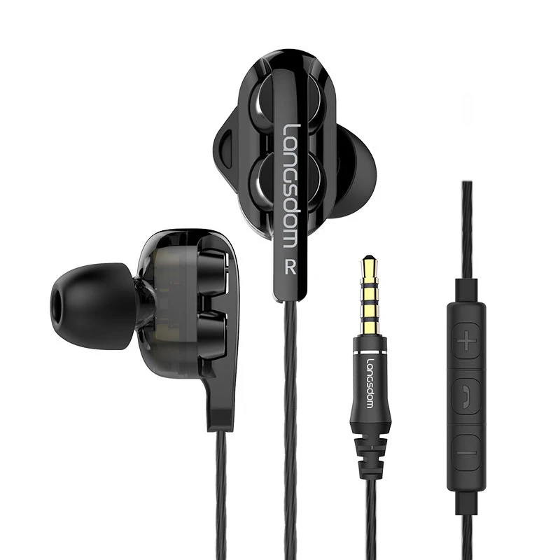

Dual Driver Wired Earphone Microphone 3.5mm Stereo Music Hifi Earbuds In-ear Gaming Headset Earphones for Huawei xiaomi D4