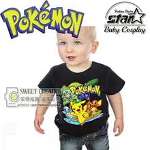 Pokemon Go Crianças Meninos Da Criança Do Bebê Tee camiseta Tops Tamanho da roupa 1T-2T-3T-4T Cool Boy Roupas de Algodão camisas de T para crianças