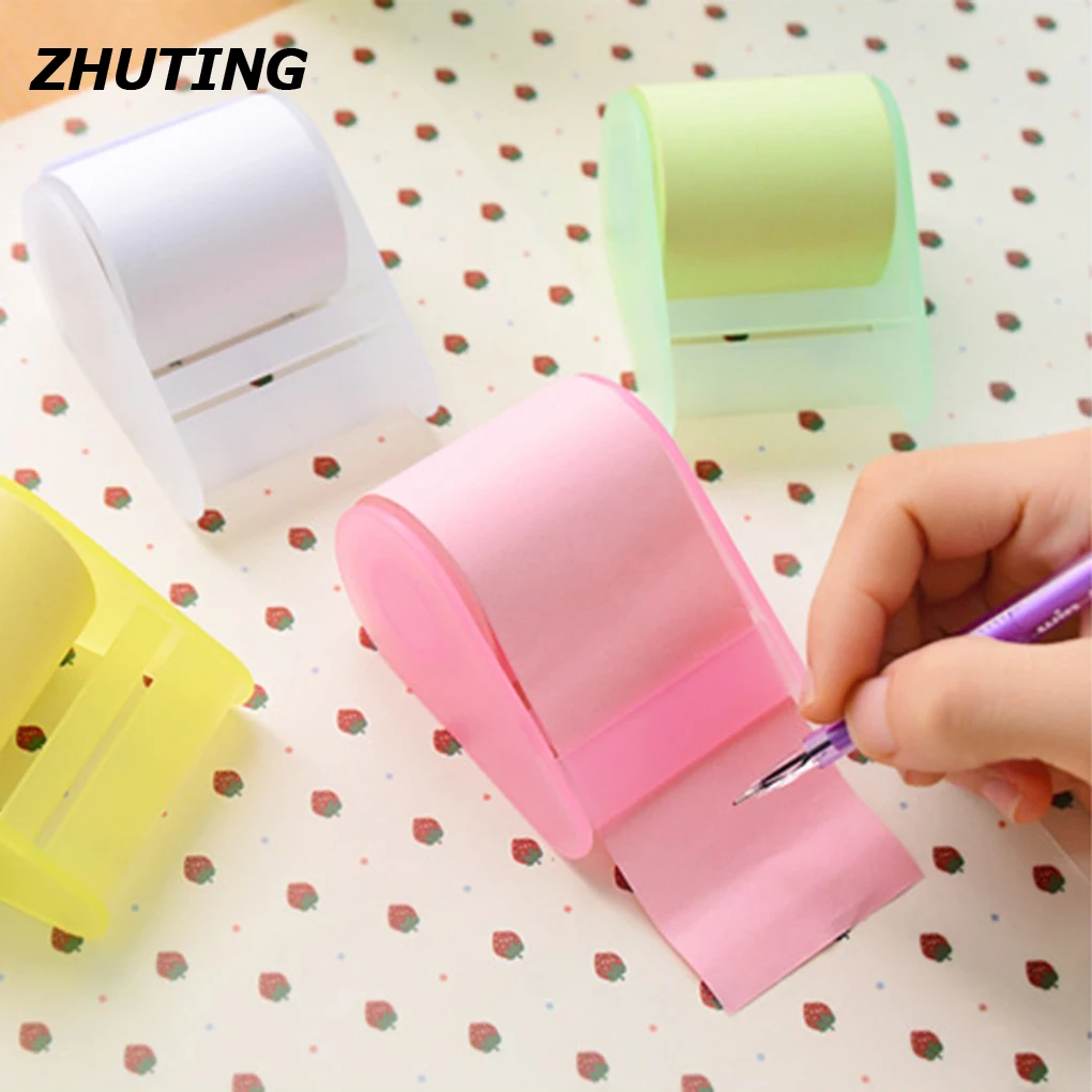 

Convenience Multi-Color Pad Roll Sticky Note Memo Pad With Tape Holder Student Office Supplies