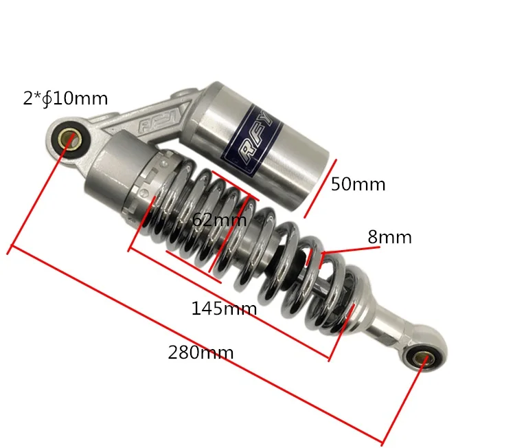 Универсальный 1" 280 мм весна 8 1 пара сзади амортизатор для мотоцикла для Honda Yamaha Suzuki Kawasaki Ducati ATV покрытие