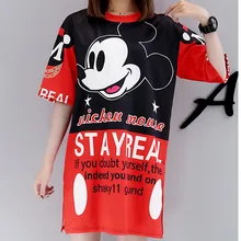 Новое подиумное дизайнерское женское платье с принтом Микки, различные модели, хлопковое Сетчатое свободное платье vestidos