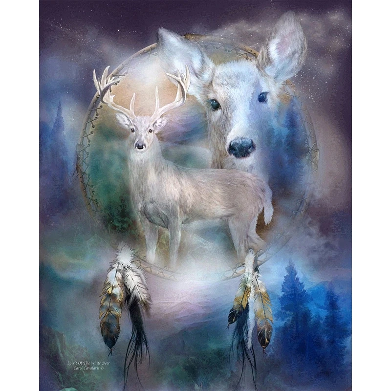 

DIY Diamond Embroidery Wind bell deer Full Square/round Diamond Painting Cross Stitch Kit Mosaic Home Decor