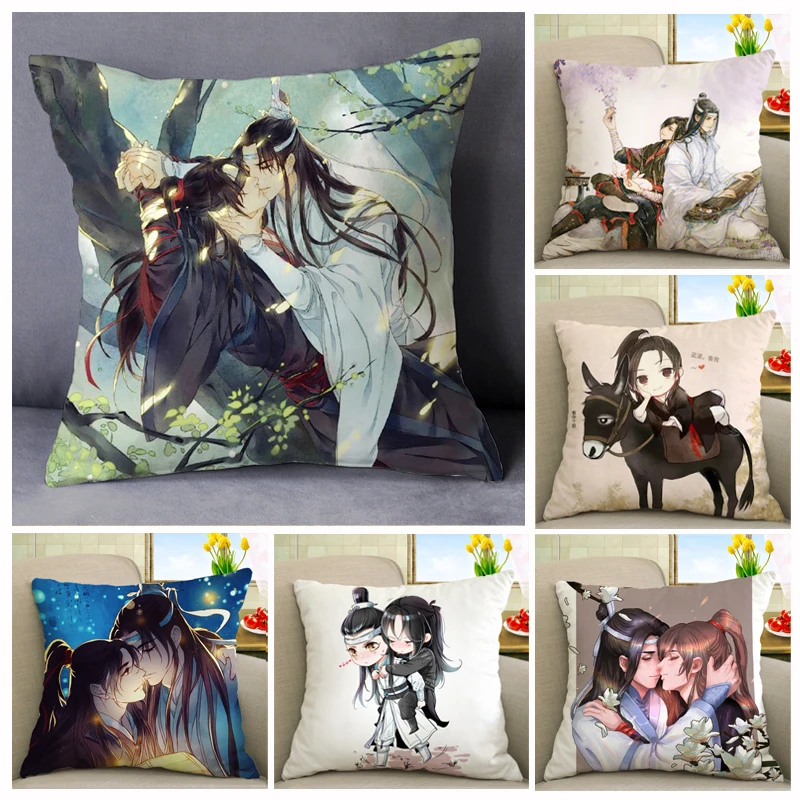 

Grandmaster of Demonic Cultivation Wei Wuxian Lan wangji BL Yaoi Pillowcase Pillow Case Cover Cosplay Gift BED/SOFA/CAR Decor