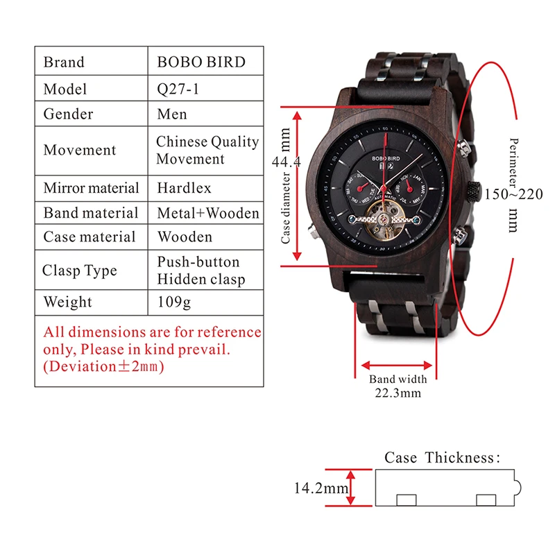 Mechanical Watches Men Top Brand Luxury Wooden Watch