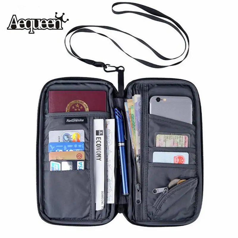AEQUEEN Travel ID Card Wallet Women Large Capacity Passport Cover Men's