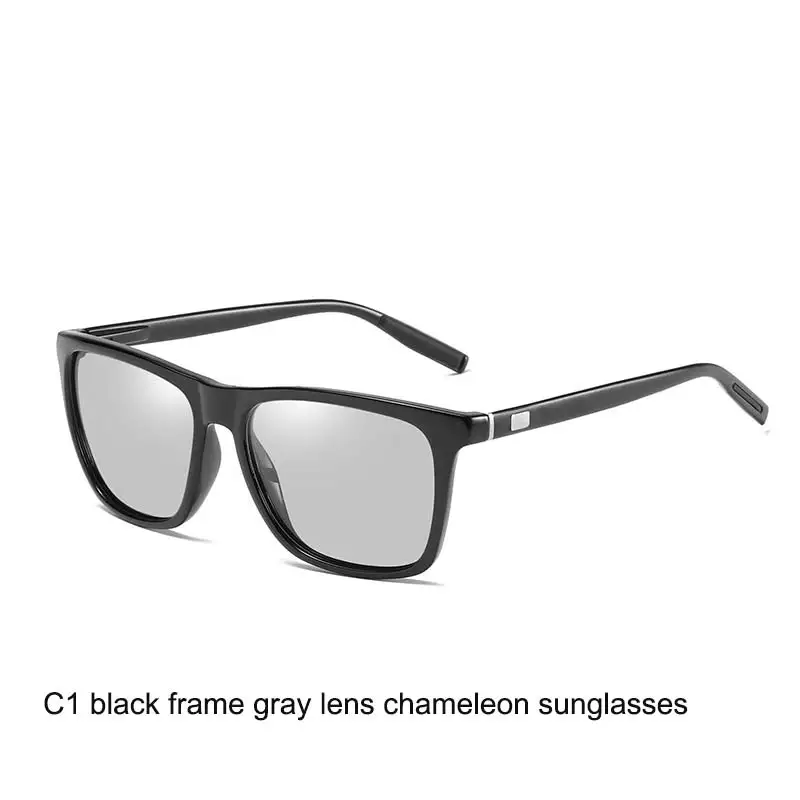 

2019 luxury reggaeon Night vision Chameleon Sunglasses Polarized Men women uv400 HD Driver Square Sun glassesbrand design