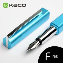 KACO SQUARE Series Luxury Blue and Silver Clip Fountain Pen with 0.5mm Nib Nobel Metal Aluminum Ink Pens with Original Gift Case jinghao kaco angle series high quality golden rollerball pen with original gift case luxury metal ballpoint pens office supplies