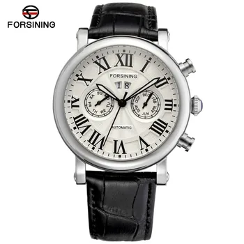 

Fashion&Casual Men Automatic Watch Men Stainless Steel Case Genuine Leather for Businessman erkek kol saati FSG9407M3S1