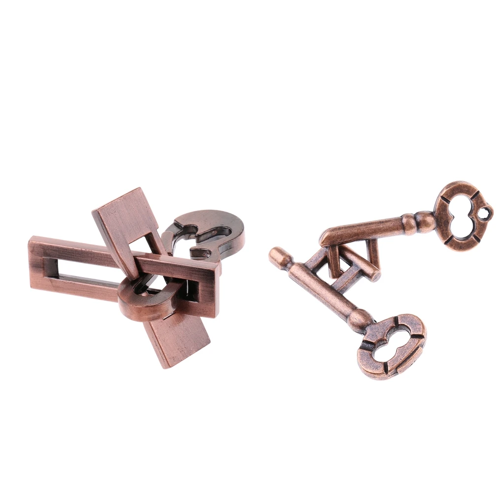 Zinc Alloy Classic Brain Teaser Keys Lock & Plane Puzzle Toy for Kids Adults