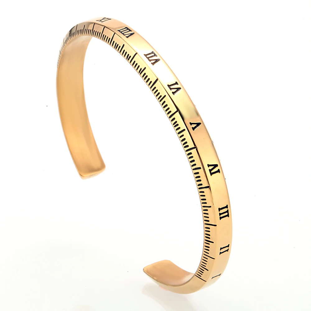 

bangles stainless steel bangles Roman numerals golds bangles Gold Bracelet for Men bangles for men carving name LOGO gift