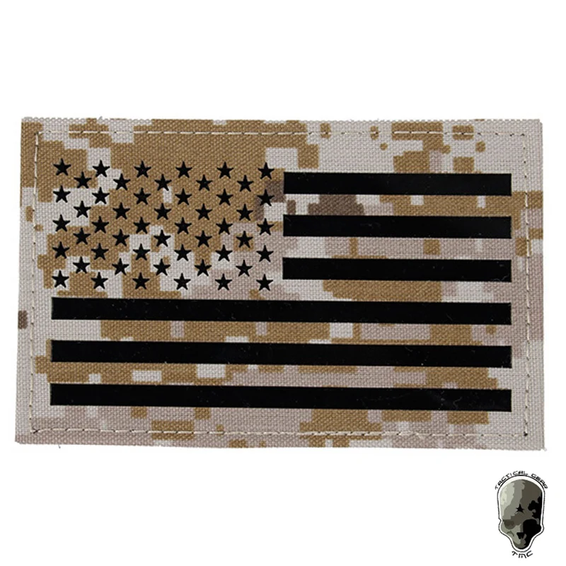 TMC Large US Flag Infrared Patch Wolf Grey TMC2277-WG 