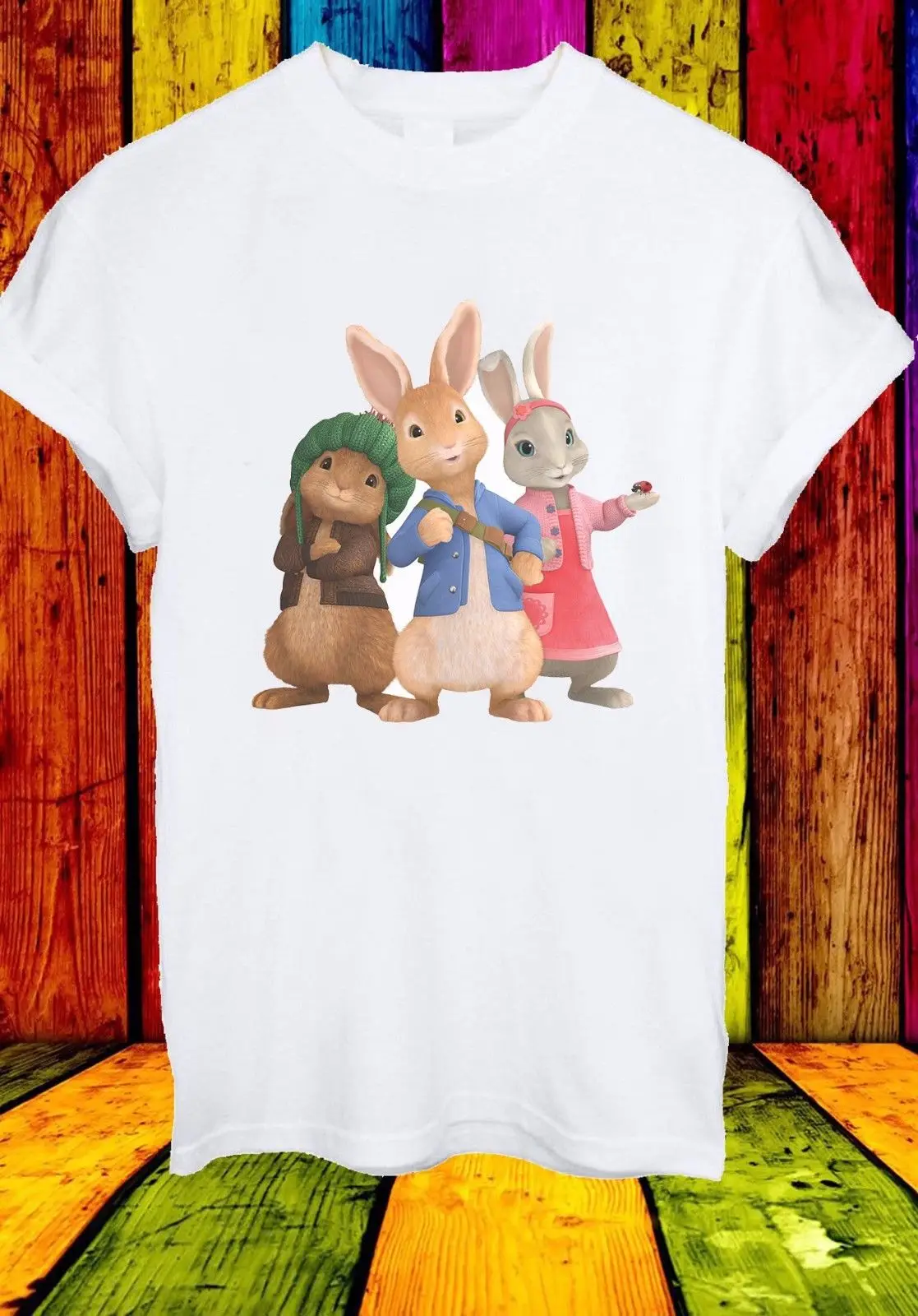 

Peter Rabbit Lily Bobtail Benjamin Bunny Friends Men Women Unisex T-shirt 597 High Quality Casual Printing Tee Base Shirt