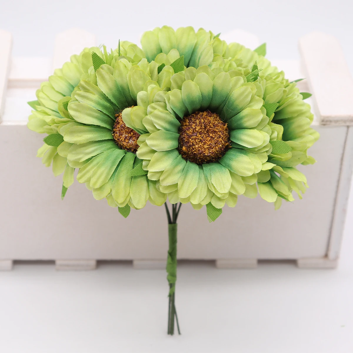 6 шт. ручной работы gerbera модный домашний сад невесты diy из упаковочного материала Свадебные банкетные Декоративные искусственные цветы ножницы Корона - Цвет: 9