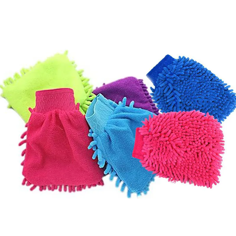 1 шт. автомобильное полотенце для рук из микрофибры синель флисовая моющая перчатка Vehemo портативный цвет случайный