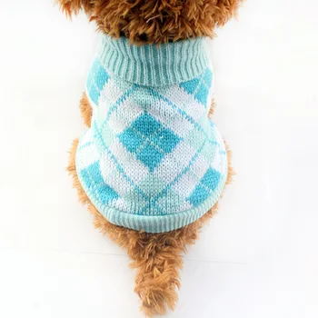

Armi store Autumn / Winter Ling-shaped plaid Dog Sweater Blue Dogs Princess Sweaters 6091004 Puppy Clothing Supplies