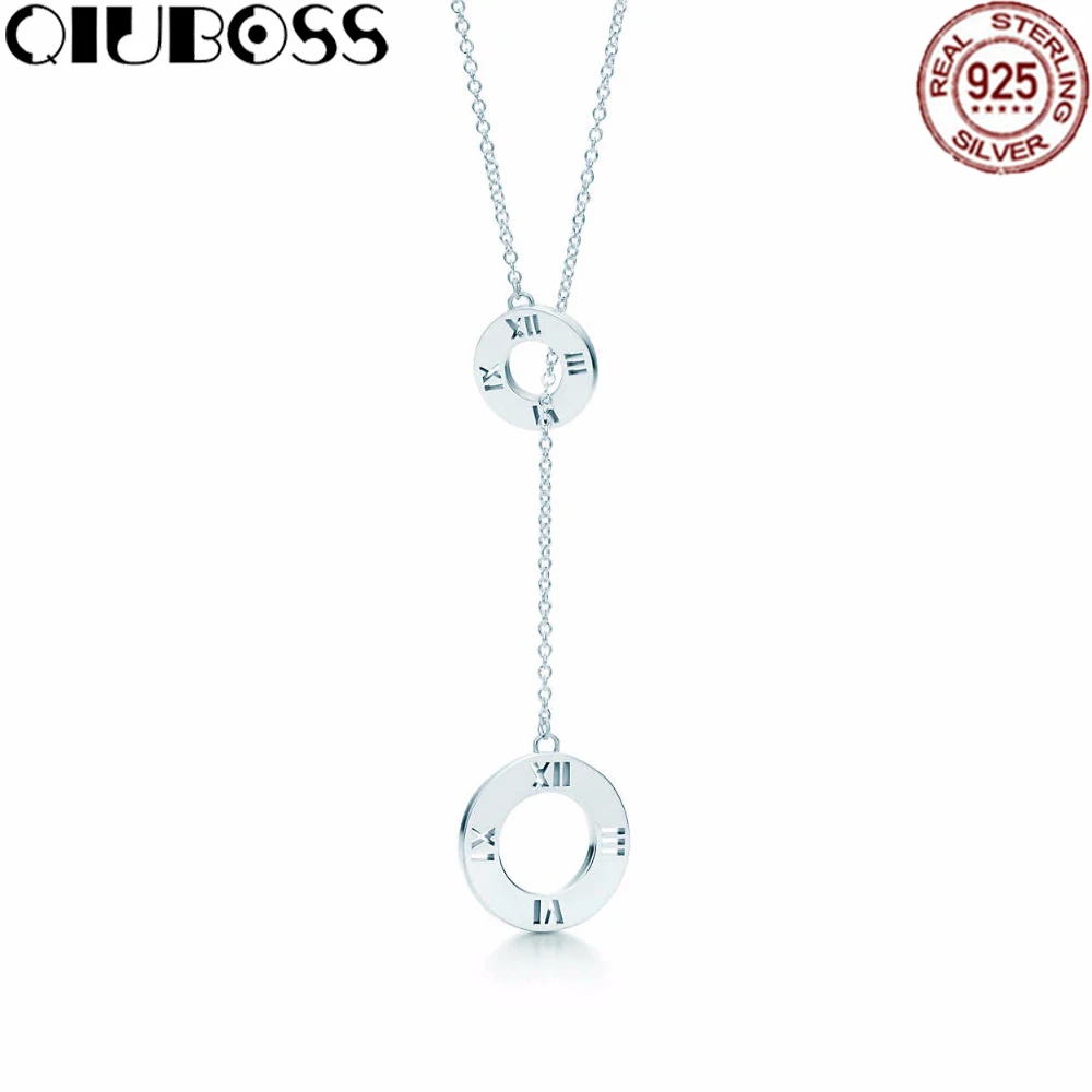 

QIUBOSS Fashion And Simplicity Laria Pendant Necklace TIFF 925 Sterling Silver Nature Fashion Jewelry