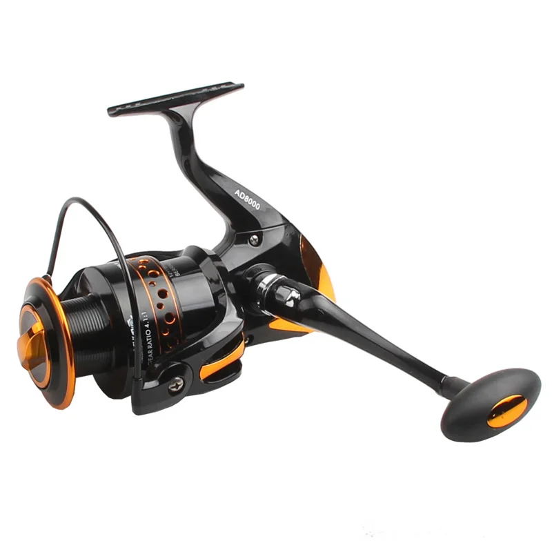AD2000 - 9000 Series Metal Spool Spinning Reel 12BB + 1 Bearing Balls Boat Rock  Fishing Reel Pesca Wheel Without Gap RL49-0010-01