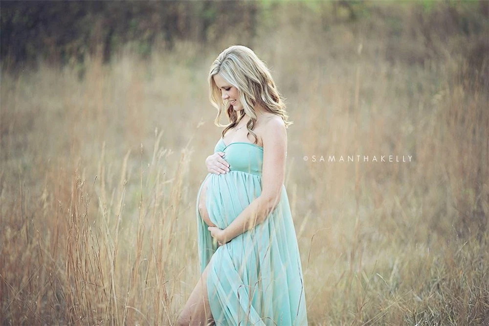 New Sexy Maternity Dresses Photography Props Long Pregnancy Dress Split Front Pregnant Women Maxi Maternity Gown For Photo Shoot (8)