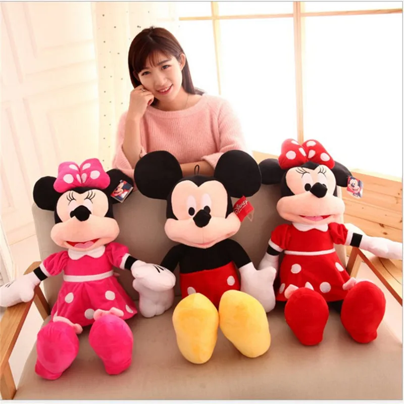 

40-100cm Cute Mickey Mouse and Minnie Mouse Plush Toys Stuffed Cartoon Figure Dolls Kids Baby Christmas Birthday Gift