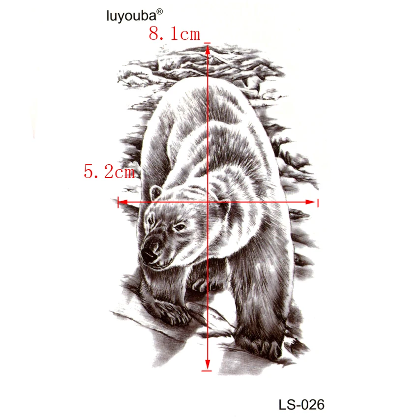 Полярный медведь водонепроницаемые Временные татуировки мужские милые животные harajuku рукава с имитацией татуировок флеш-тату наклейки татуировки Временные татуировки для мужчин
