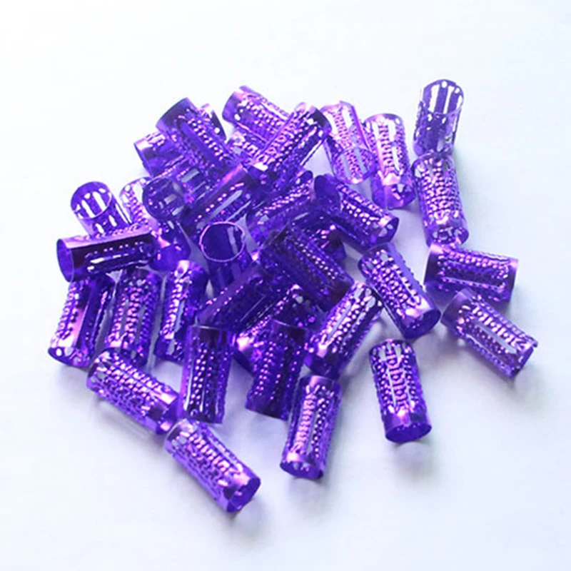 Hot Sale 100pcs/lot Adjustable Cuff Clip 8mm Hole mix Silver Golden Plated hair dread Dreadlock Bead Colorful Round Hair Rings