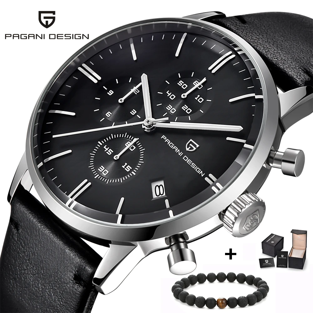 Najtaniej Top marka luksusowe PAGANI Design Chronograph skórzane męskie zegarki kwarcowe moda Sport zegarek wojskowy mężczyźni relogio masculino